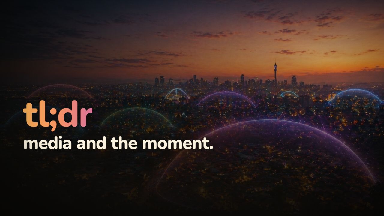 Opening slide: tl;dr — media and the moment